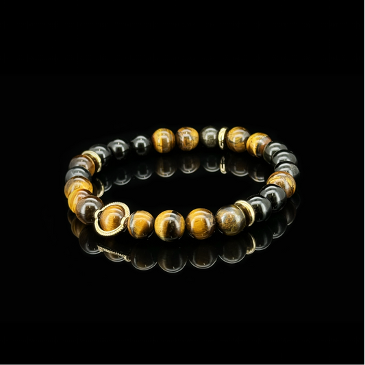 Tiger's Eye & Obsidian Power Bracelet