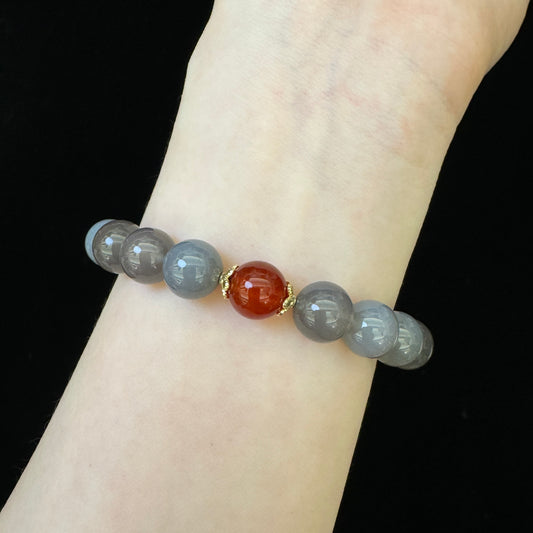 "Harmony & Vitality" Gray Chalcedony Bracelet