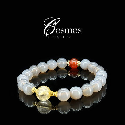 "Harmony & Vitality" Gray Chalcedony Bracelet