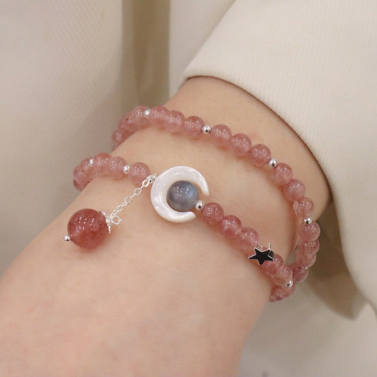 Strawberry Quartz Double Wrap Bracelet