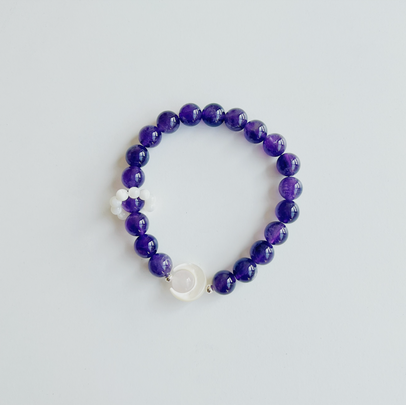 "Celestial Harmony" Amethyst & Rose Quartz Bracelet