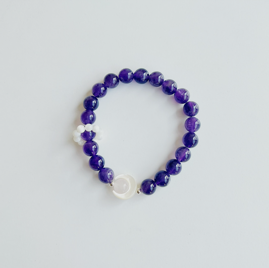 "Celestial Harmony" Amethyst & Rose Quartz Bracelet