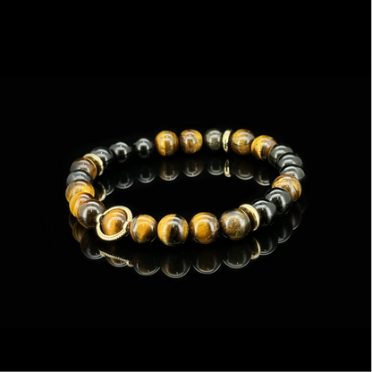 Tiger's Eye & Obsidian Power Bracelet